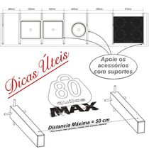 4 Suportes Pia Chumbar Bancada Mesa 60 Cm - Preto