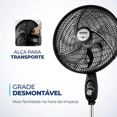 Ventilador De Coluna Mondial Vsp-40c-b 40cm 6 Pas - 220v