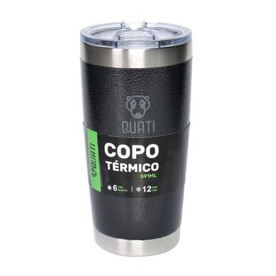 Copo Térmico Quati Com Tampa 591ml Preto - Cpct591