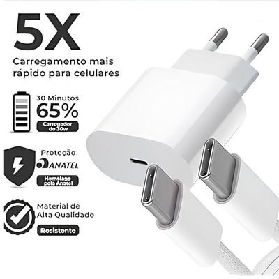 Carregador Turbo Branco Compatível Com Iphone 16