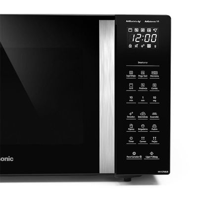 Micro-ondas Panasonic com Smartsense e Dupla Refeição 30L Preto - NN-GT68LBRU 110V