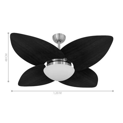 Ventilador De Teto Kovalski Bronze 4 Pás Palmae Branco 110V