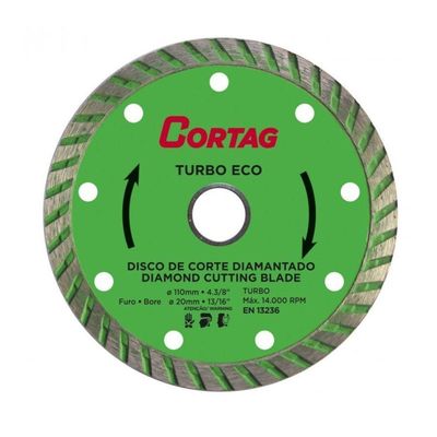 Disco De Corte Diamantado Eco Turbo Cortag 110mm