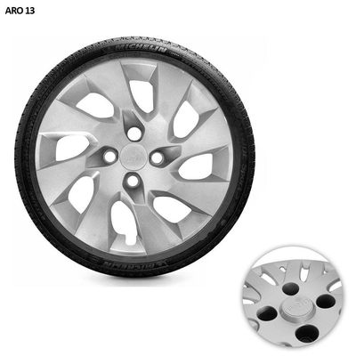 Jogo De Calota Corsa Classic 2002 A 2011 Aro 13 Cubo Baixo Prata