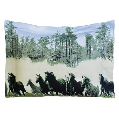 Kit Edredom Encatare Queen 5 Peças Percal 200 Fios 100% Algodão - Texas Cavalo