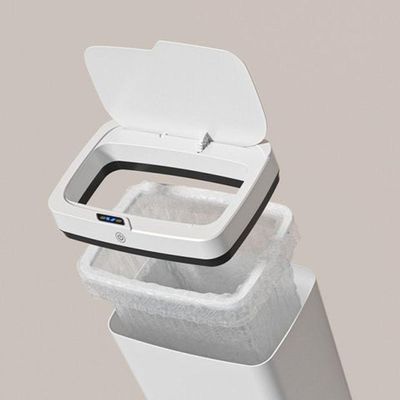 Lixeira Automática Retangular 14 Litros Com Sensor Branca