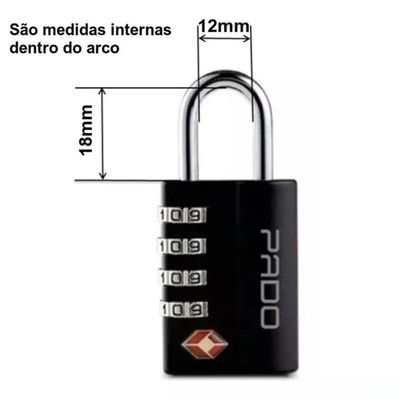 Cadeado Para Mala Tsa Pado Preto