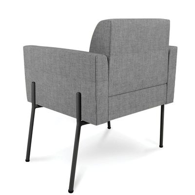 Poltrona Pé De Ferro Preto Kit 2 Decorativa Marisa Linho D03 - D'rossi Cor Grafite
