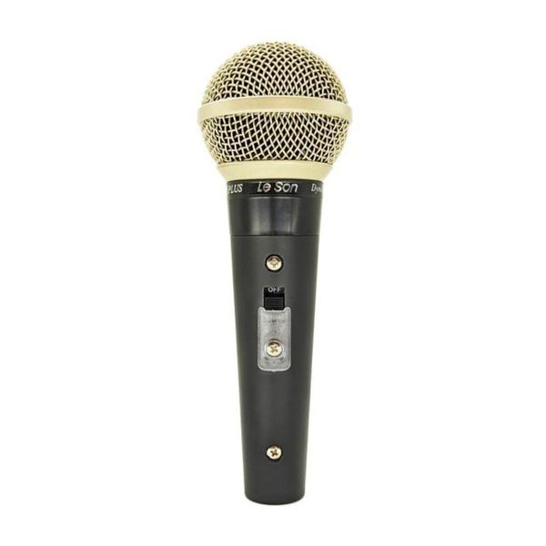 Microfone Dinamico Profissional Leson Sm58 Plus Preto