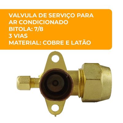 Válvula De Serviço 7-8'? Condensadora Split 3 Vias