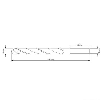 Broca Para Aço 18x191 Mm Tramontina Em Aço Rápido Hss Din 338 Tramontina