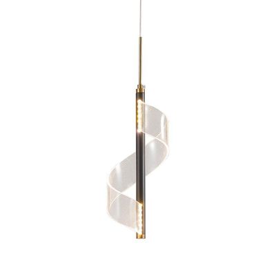 Lustre Pendente Skylight Mast 3066 Led Bivolt Preto / Translucido