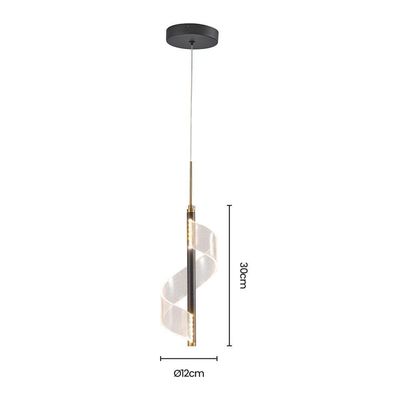 Lustre Pendente Skylight Mast 3066 Led Bivolt Preto / Translucido