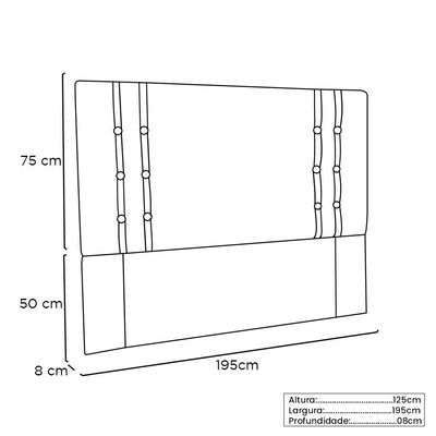 Cabeceira Cama Box King 195 Cm Gênova Veludo Azul Marinho S04 - D'rossi