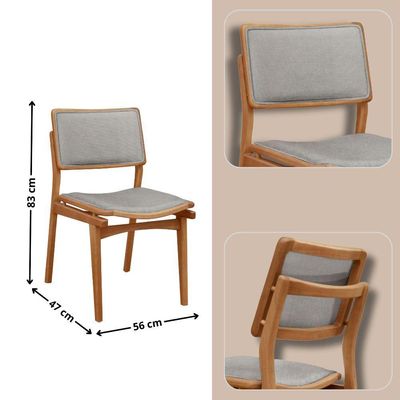 Mesa De Jantar Noronha 220cm Madeira Tampo Barril 8 Cadeiras Eva Luna / Imbuia Nat.