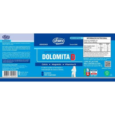 Kit 3 Dolomita Com Vitamina D Unilife 120 Cápsulas