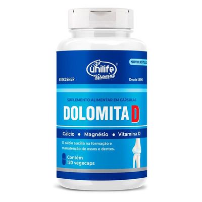 Kit 3 Dolomita Com Vitamina D Unilife 120 Cápsulas