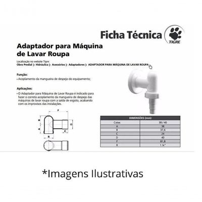 Adaptador Para Máquina De Lavar Roupa Tigre
