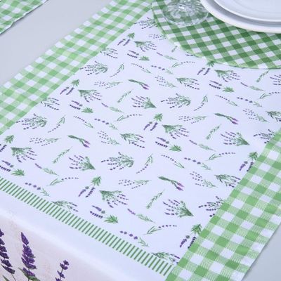 Caminho De Mesa Estampado Allegra 1 Peça 1,25m X 43cm 100% Poliéster - Lavanda