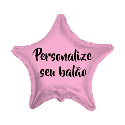 Balão Metalizado Estrela Rosa - 18 Polegadas