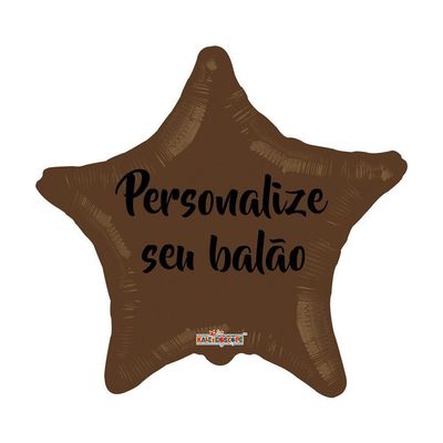 Balão Metalizado Estrela Marrom - 18 Polegadas