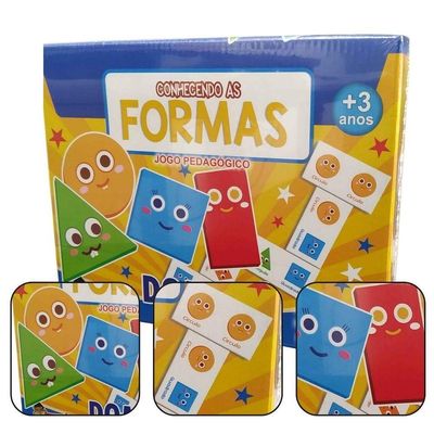 Jogo Pedagógico Dominó Conhecendo As Formas - 28 Peças