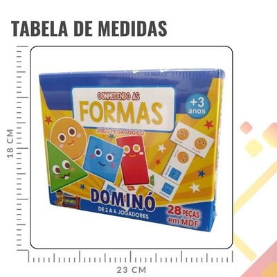 Jogo Pedagógico Dominó Conhecendo As Formas - 28 Peças