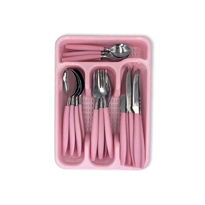 Jogo De Talheres Faqueiro Aço Inox Com Gaveteiro - Rosa