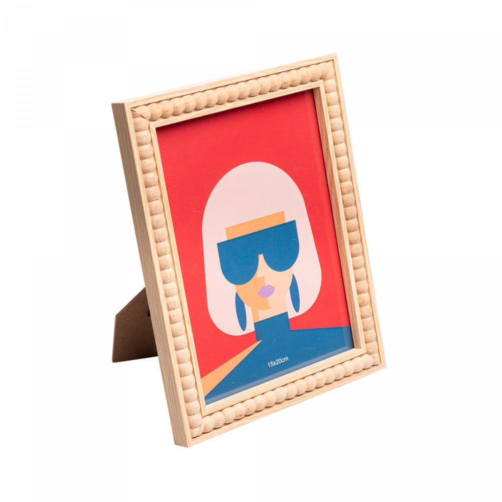 Porta-Retrato de Mdf Balls Natural 15cm x 20cm - Lyor
