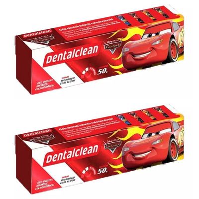 2x Gel Dental Infantil Carros - Morango - 50g - Dentalclean