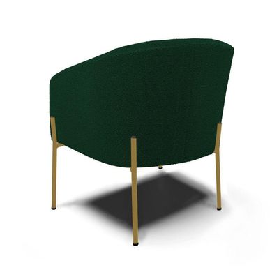 Poltrona Decorativa Pé Ferro Dourado Kit 2 Stella Bouclê D03 - D'rossi Cor Verde