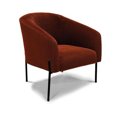 Poltrona Decorativa Pé De Ferro Preto Kit 2 Stella Bouclê Terra D03 - D'rossi