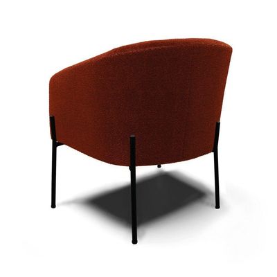 Poltrona Decorativa Pé De Ferro Preto Kit 2 Stella Bouclê Terra D03 - D'rossi