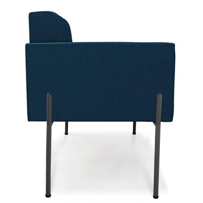 Poltrona Sala De Estar Pé De Ferro Pto Kit 2 Elisa Bouclê D03 - D'rossi Cor Azul