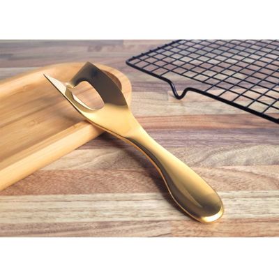 Faca de Manteiga e Queijo Espatula Angular Aço Inox Dourado