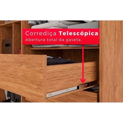 Guarda Roupa Solteiro 6 Portas e 2 Gavetas Espanha Naturale - Rufato