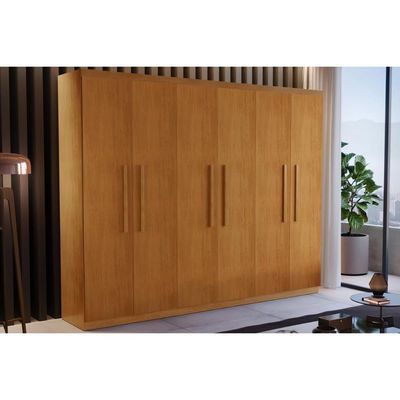 Guarda Roupa Solteiro 6 Portas e 2 Gavetas Espanha Naturale - Rufato