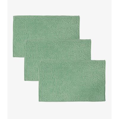 Kit 3 Tapetes Pipoca Microfibra Infinita Cor Verde UN / Verde