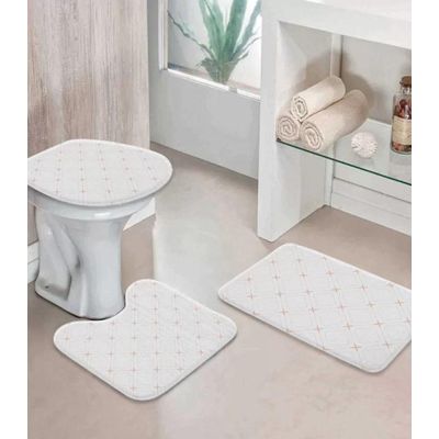 Jogo De Tapetes Para Banheiro Wevans Branco UN / Branco