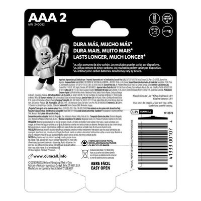 Pilha Alcalina 1,5v Aaa Mn2400 (com 2 Pilhas) Duracell