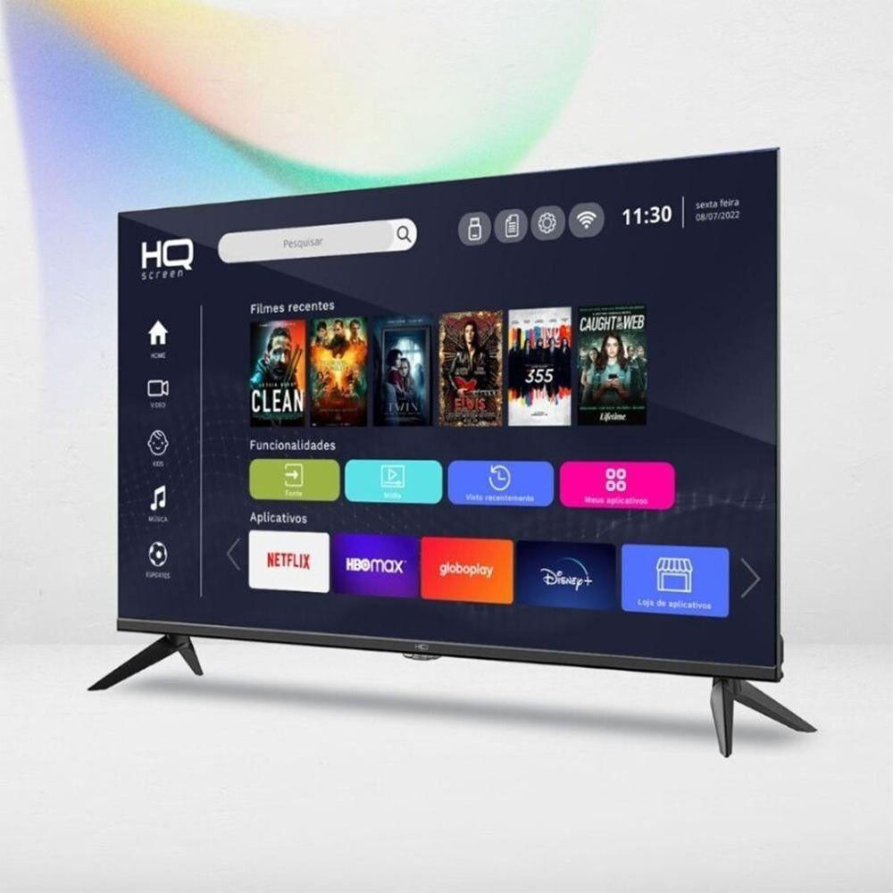 Smart TV 65 HQ 4K Com Conversor Digital Externo 3 HDMI 2 Preto Bivolt