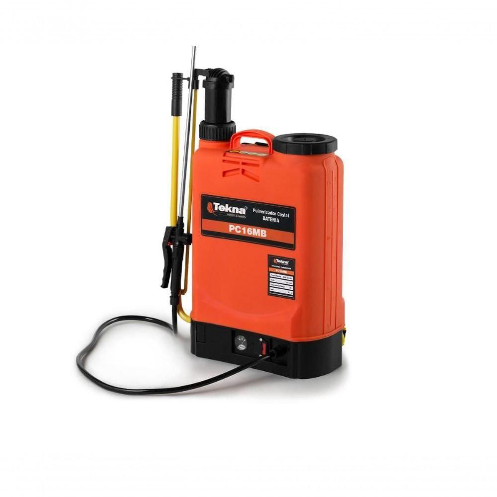 Pulverizador Costal À Bateria 12V 8Ah 16L 6 Horas De Trabalho Pc16Mbtk Tekna