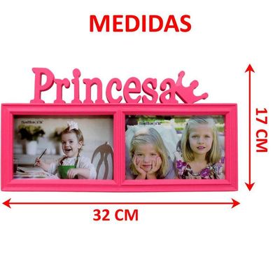 Dupla Porta Retrato Infantil Mural Princesa Príncipe 15x10cm