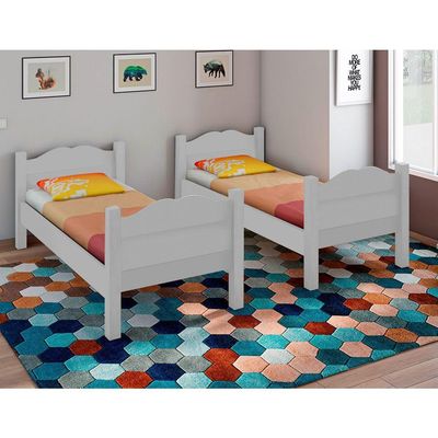 Beliche Madrid Com Grades De Proteção E Cama Removível - Branco Com 2 Colchões