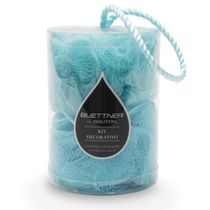 Esponja De Banho Buettner Pote C/ 2un C/ Cordão Nylon Azul
