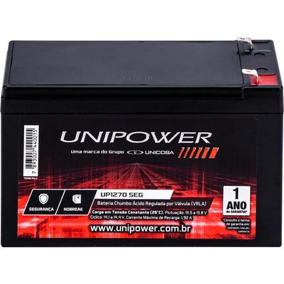 Bateria Estacionária Selada 12v 6,4ah Vrla Up1270seg Unipower