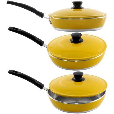 Frigideira Amarelo Resistente Gulê Em Alumínio
