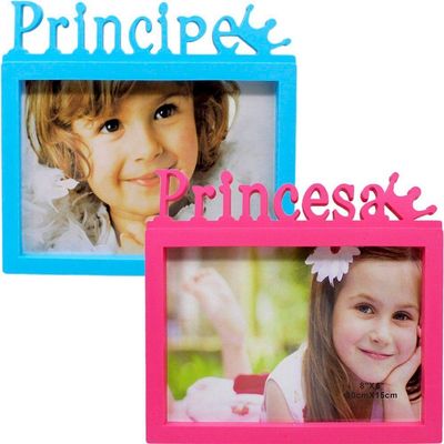 Dupla Porta Retrato Infantil Mural Princesa Príncipe 20x15cm