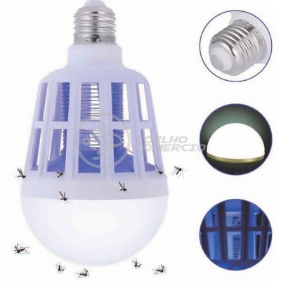 Lâmpada Luz Led Branco 15w Atrai Choque Mosquito