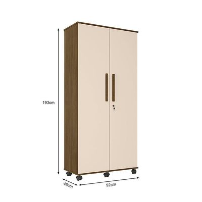Guarda Roupa Solteiro 2 Portas Gold - Amêndoa/ Off White